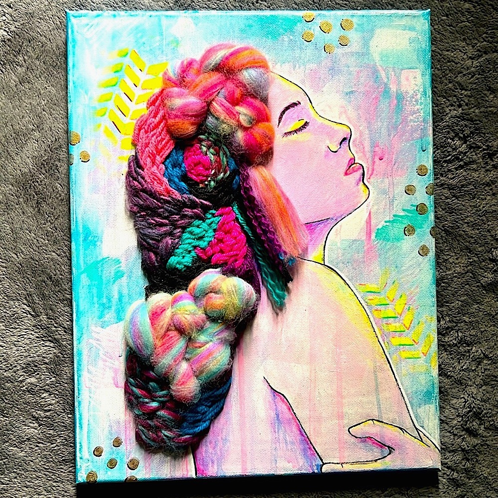11x14 mixed media original “Woven Dreams”